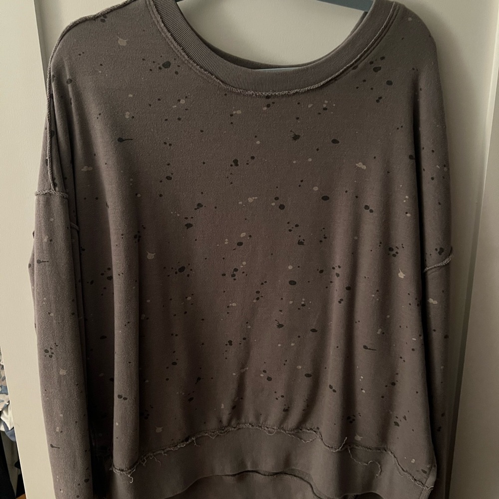 Gray splatter paint sweatshirt